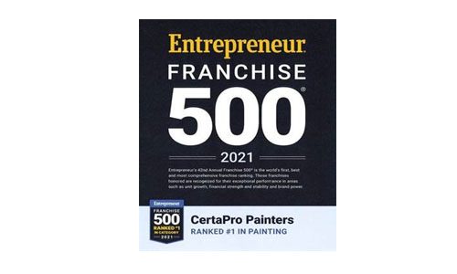 entreprenur franchise 500 award #1 in painting